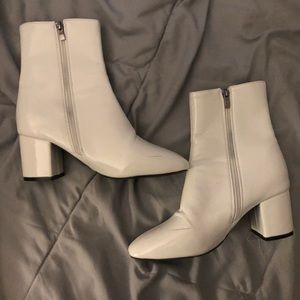 white ankle boots
